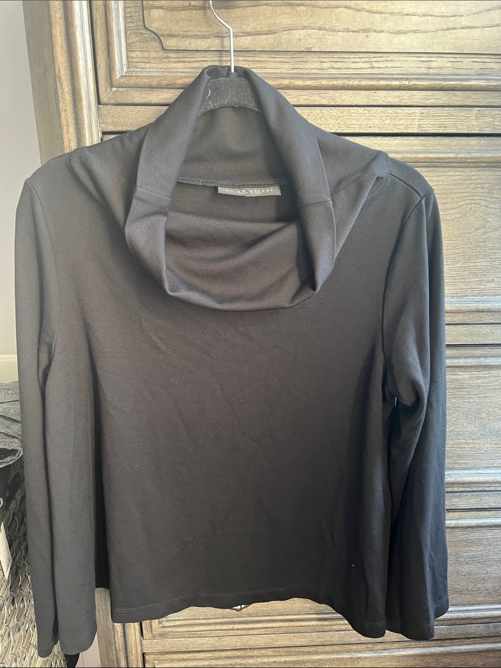bryn walker Black Cowl Neck Long Sleeve Sweater Lagenlook Minimal XXS